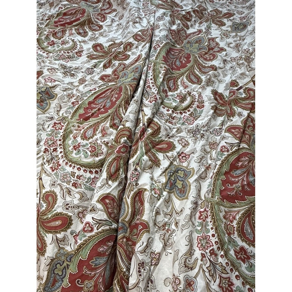 POTTERY BARN King  Duvet Cover CHARLIE Paisley Floral Rust Green Cream Organic